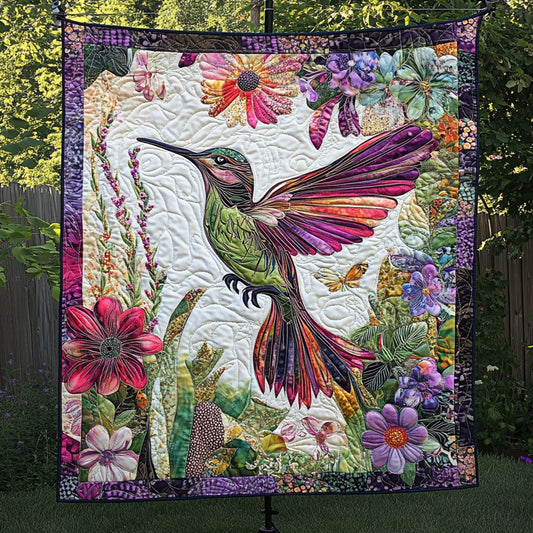 A Dance of Petals and Wings Quilted Blanket NCU0PT6099