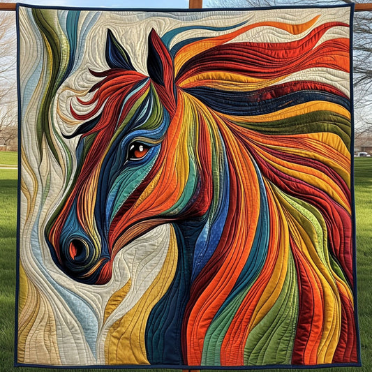 Rainbow Horse Quilted Blanket NCU0NT6583