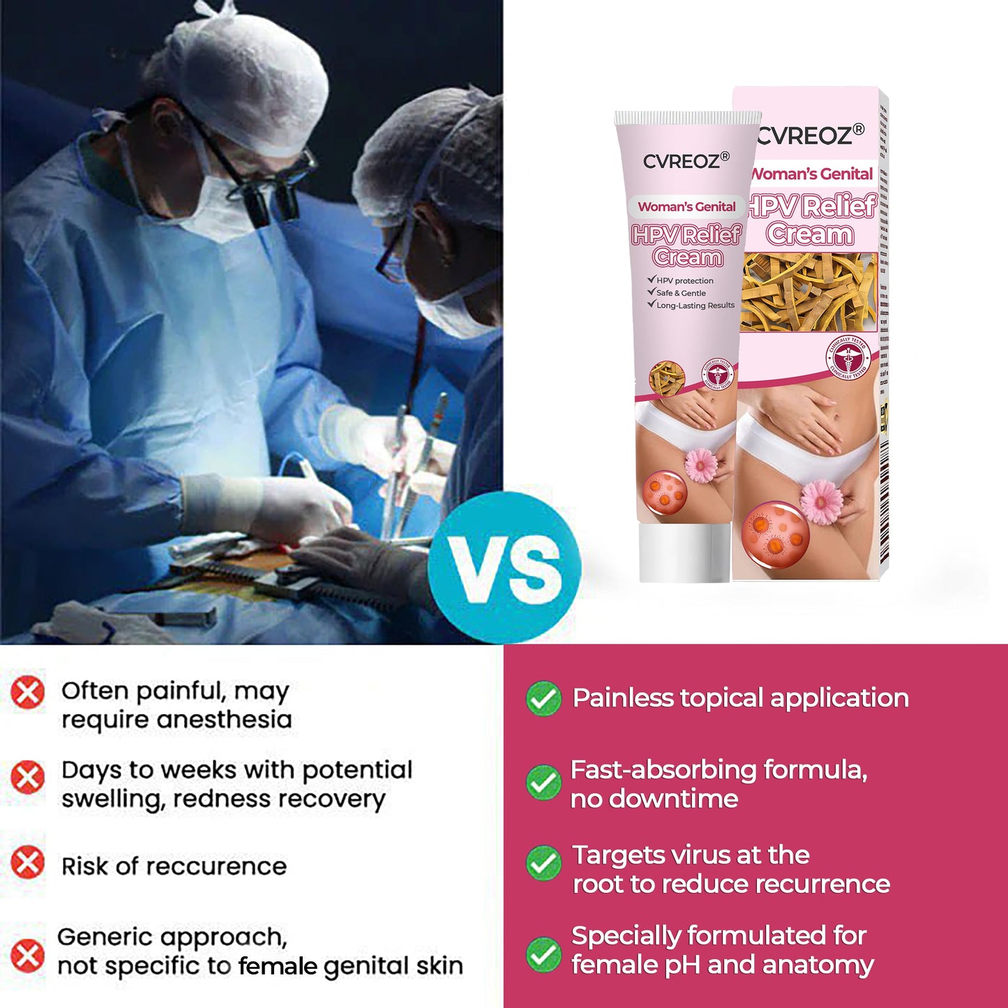 ♀️Woman's Genital HPV Relief Cream 🔥HOT SALE UP TO 60% OFF